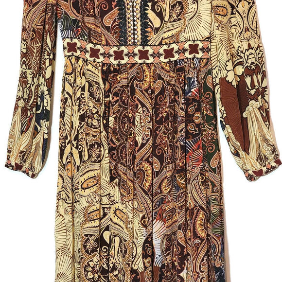 Anthropologie Bhanuni By Jyoti Ronika Maxi Dress Floral Beaded Boho Party Size 0 - Picture 7 of 16